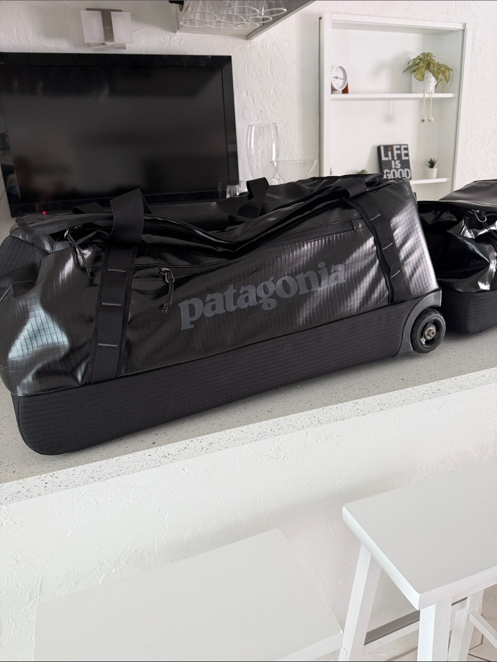 Patagonia Black Rolling Duffel Bag